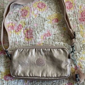 Kipling Shimmering Beige Crossbody Bag